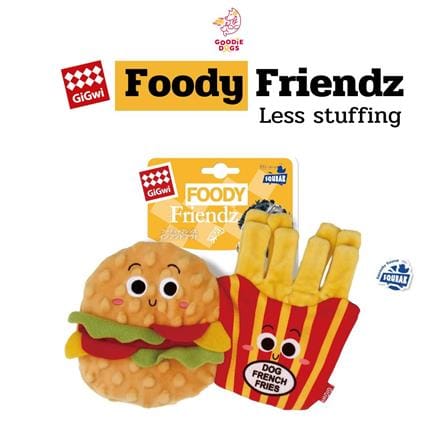 ของเล่นสุนัข GIGWI FOODY FRIENDZ HAMBERGUR สีเหลือง_1