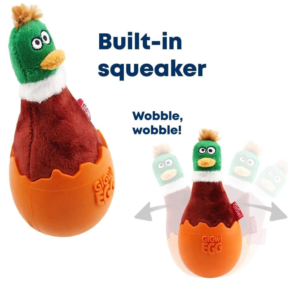 ของเล่นสุนัข GIGWI EGG WOBBLE DUCK สีน้ำตาล