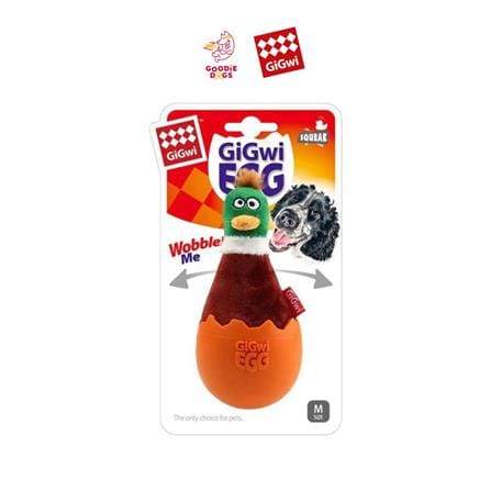 ของเล่นสุนัข GIGWI EGG WOBBLE DUCK สีน้ำตาล_2