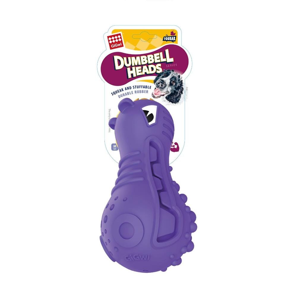 ของเล่นสุนัข GIGWI DUMBBELL HEADS HIPPO สีม่วง