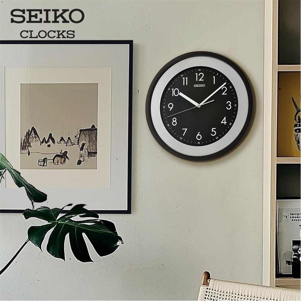 นาฬิกาแขวน SEIKO CLOCKS QXA812K 14.2 นิ้ว สีดำ