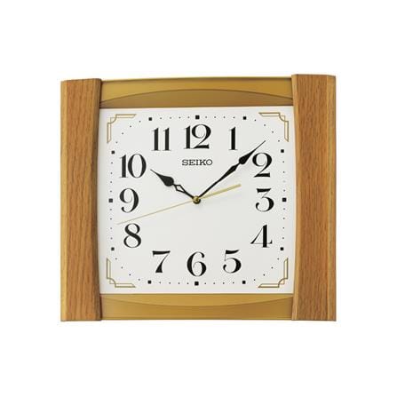 นาฬิกาแขวน SEIKO CLOCKS QXA827B 12.6X14.4 นิ้ว สีน้ำตาลอ่อน_0