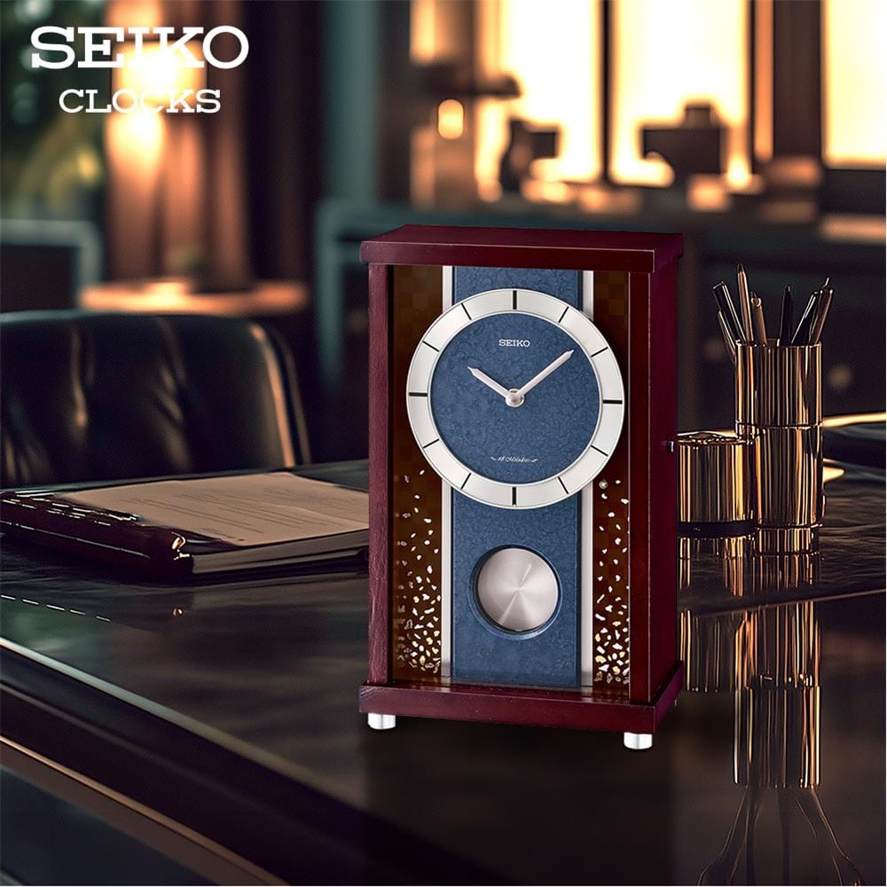 นาฬิกาตั้งโต๊ะ SEIKO CLOCKS QXW251B 11.8X7.2 นิ้ว สีน้ำตาล