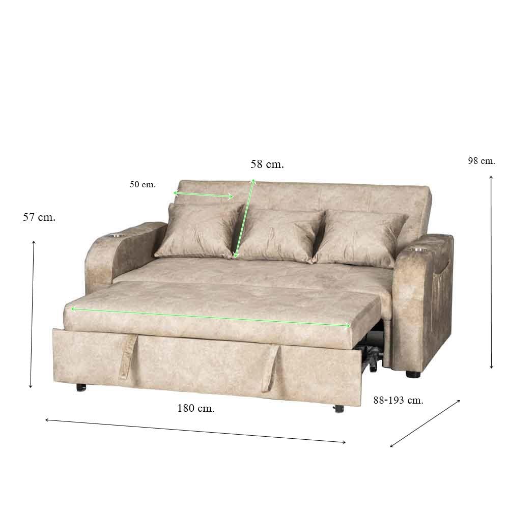 โซฟาเบด AS FURNITURE THANOS CCRU58 สีครีม