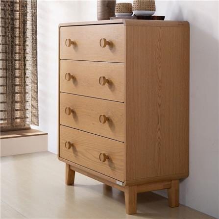 ตู้ลิ้นชัก 4 ลิ้นชัก SB FURNITURE HAGI 19218457 80 ซม. สีไม้อ่อน_3