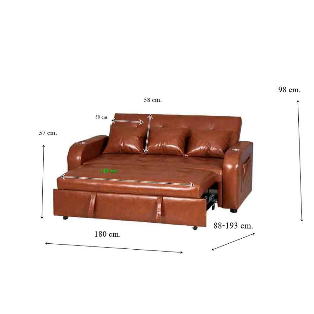 โซฟาเบด AS FURNITURE THANOS LBWB21 สีน้ำตาล