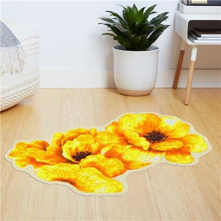 พรมเช็ดเท้าดักฝุ่น PRAW YELLOW BLOSSOM 75X100 ซม. สีเหลือง_5