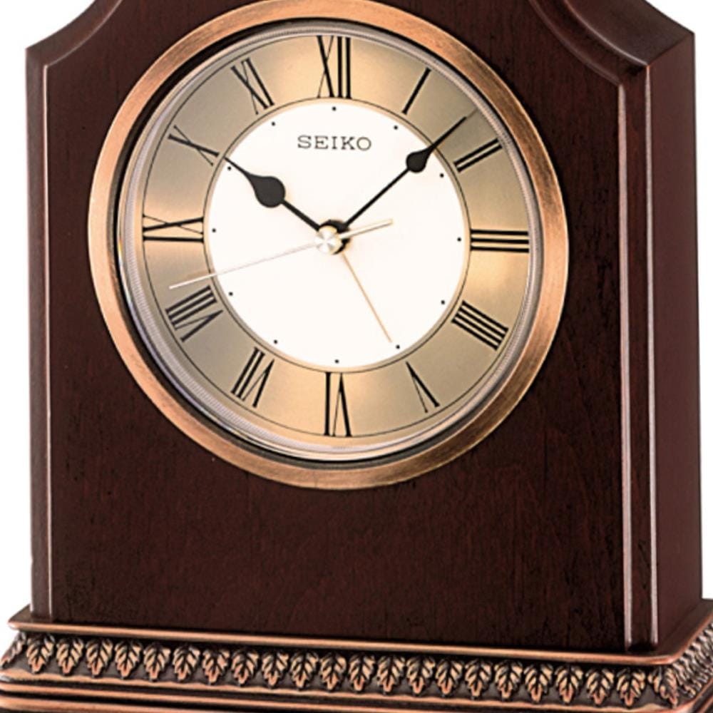 นาฬิกาตั้งโต๊ะ SEIKO CLOCKS QXE018B 6.4X5.5 นิ้ว สีน้ำตาล