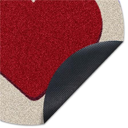 พรมเช็ดเท้าดักฝุ่น PRAW ROUND HEART RED 75X75 ซม. สีเบจ_4