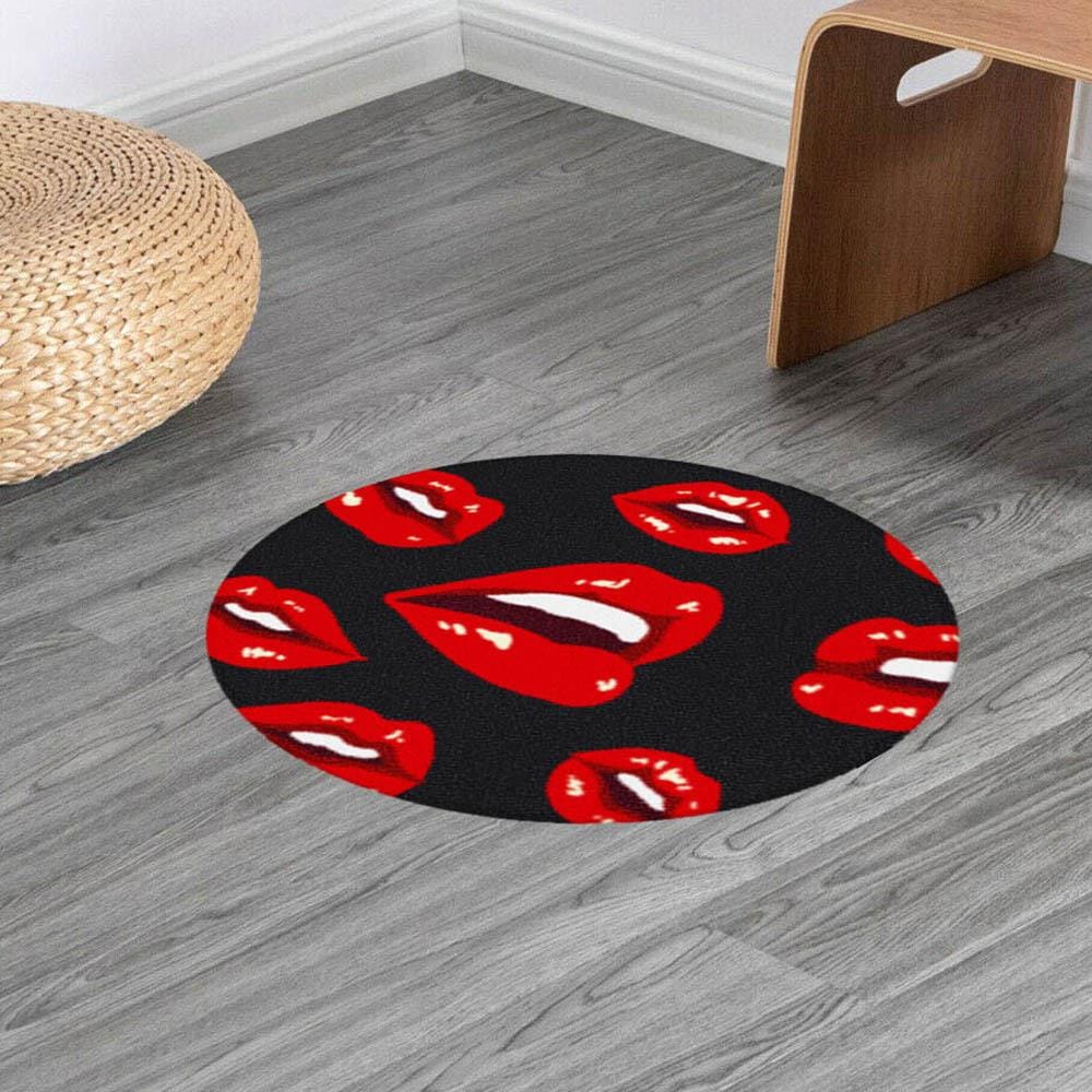 พรมเช็ดเท้าดักฝุ่น PRAW ROUND MAT 75X75 ซม. สีแดง