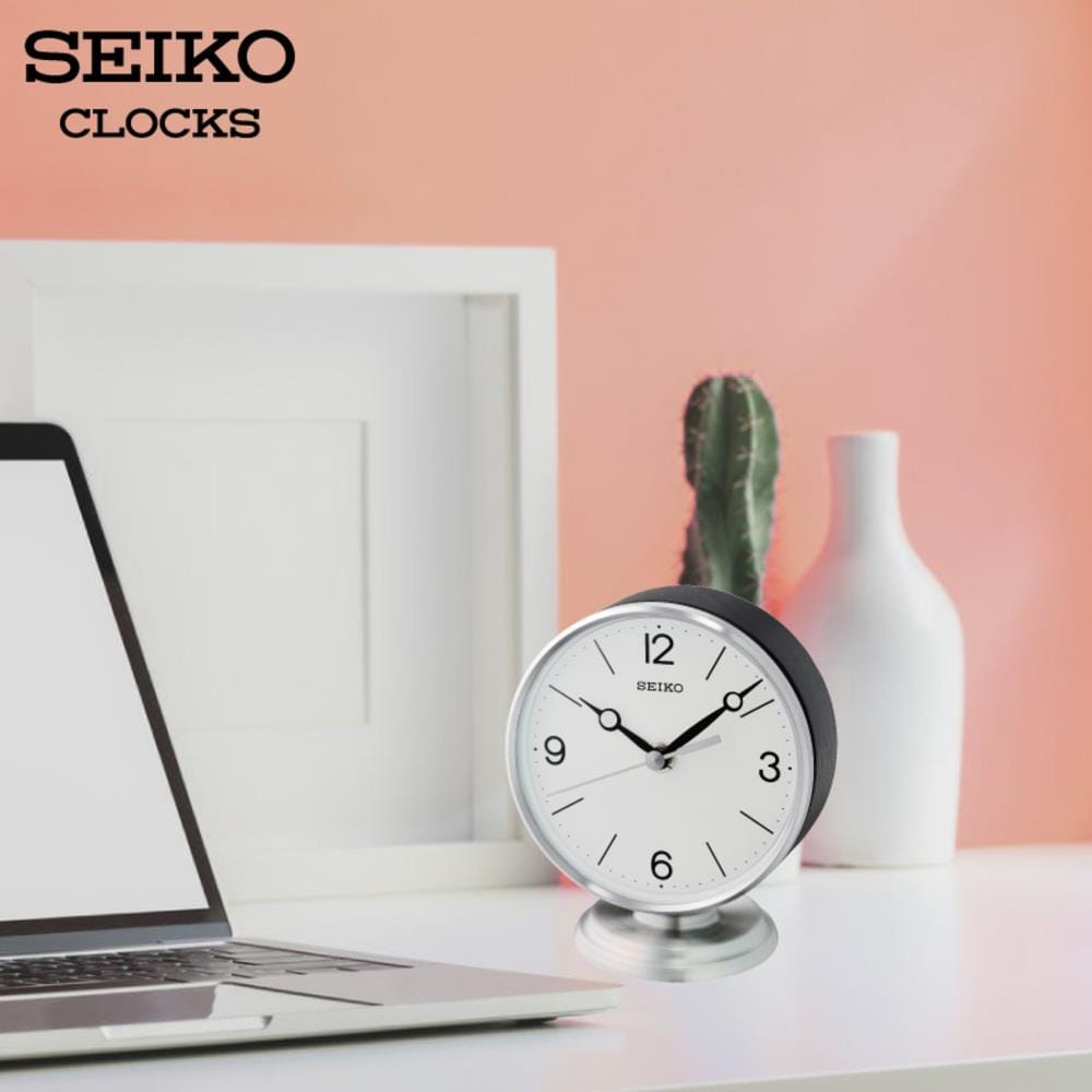 นาฬิกาตั้งโต๊ะ SEIKO CLOCKS QXG150S 5.5X4.7 นิ้ว สีเงิน