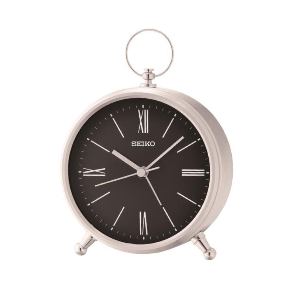 นาฬิกาตั้งโต๊ะ SEIKO CLOCKS QXE063A 4.6X3.9 นิ้ว สีเงิน