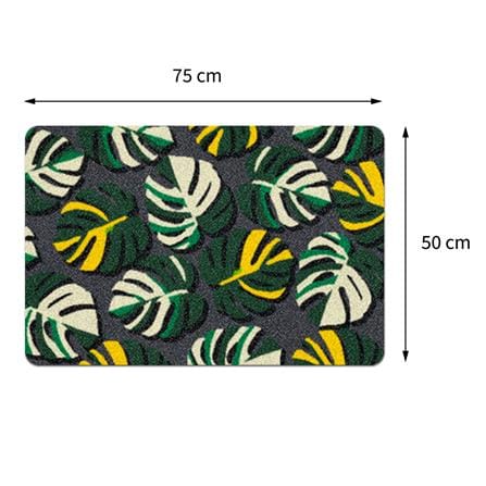 พรมเช็ดเท้าดักฝุ่น PRAW TROPICAL MONSTERA B 50X75 ซม. สีเขียว_7