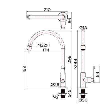 ก๊อกซิงค์เดี่ยวเคาน์เตอร์ KARAT FAUCET KF-48-511-50_3