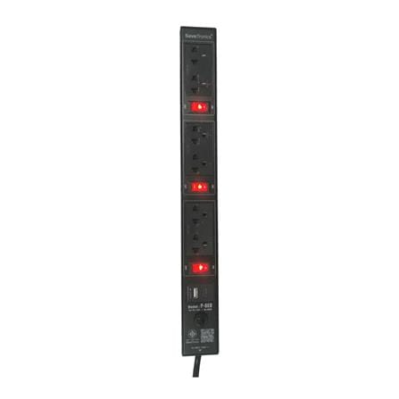 ปลั๊กไฟกันกระชาก 6 ช่อง 3 สวิตช์ SAVE TRONICS P-6EU-TIS 3 เมตร_0