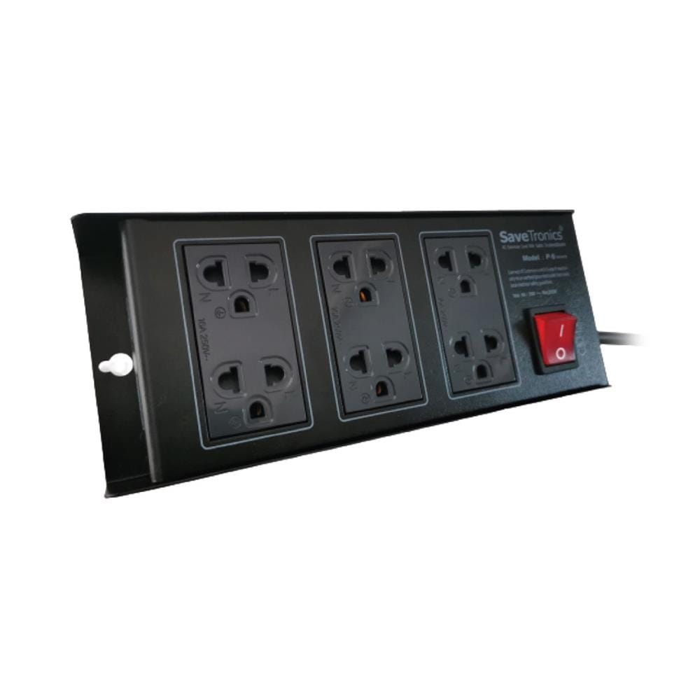 ปลั๊กไฟกันกระชาก 6 ช่อง 1 สวิตช์ SAVE TRONICS P-6(V2)-TIS 2 เมตร