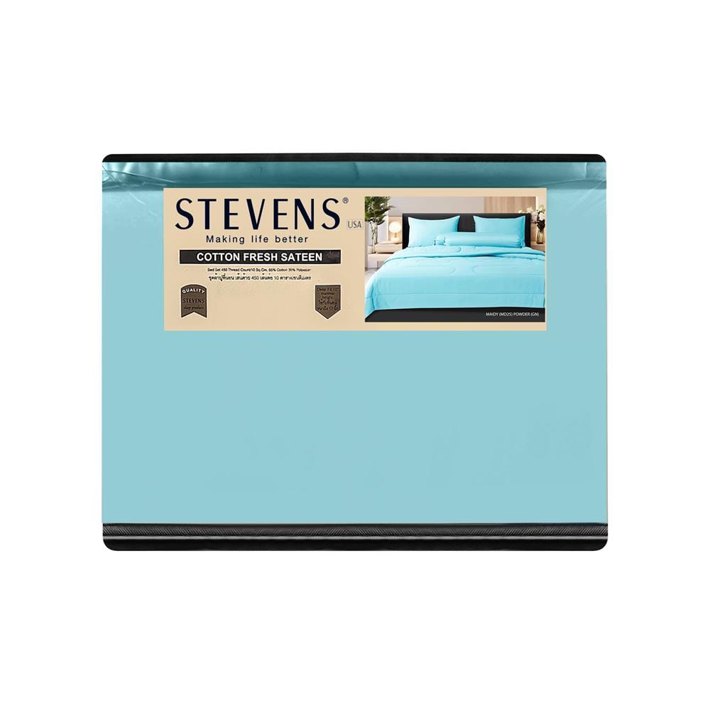 ชุดผ้าปูที่นอน 6 ฟุต 6 ชิ้น STEVENS COTTON FRESH SATEEN MD25GN