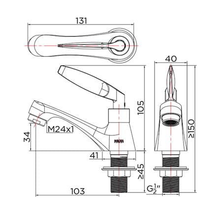 ก๊อกอ่างล้างหน้าเดี่ยว KARAT FAUCET KF-47-100A-50_3