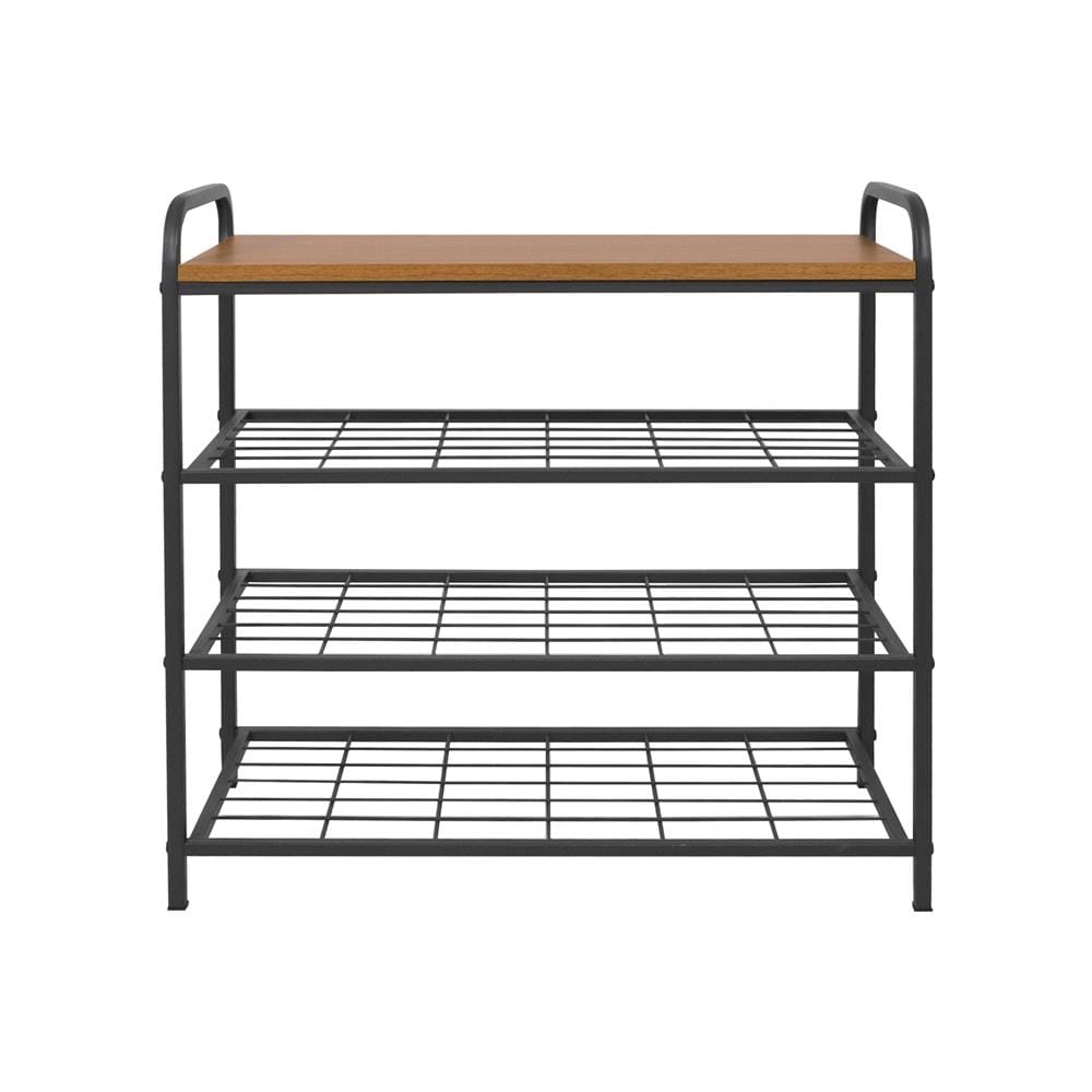 ชั้นรองเท้า 3 ชั้น พร้อมท็อปไม้ STACKO FLEXI 70X30X68 ซม. สีเทา