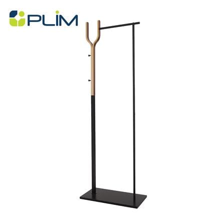 ราวแขวนผ้าพร้อมที่แขวนอเนกประสงค์ PLIM WALNUT 60ซม. สีดำ/วอลนัท_1
