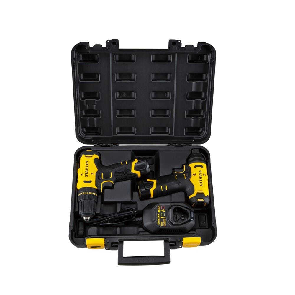 ชุดสว่านไขควงไร้สาย (พร้อมแบตเตอรี่) STANLEY SCHI10D2K-B1 12 โวลต์ แบตเตอรี่ 2.0AH 2 ก้อน