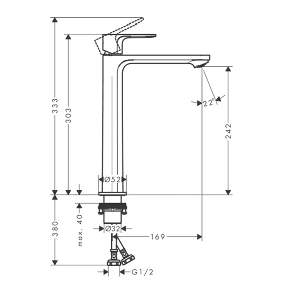 ก๊อกอ่างล้างหน้าผสม HANSGROHE HG72523007