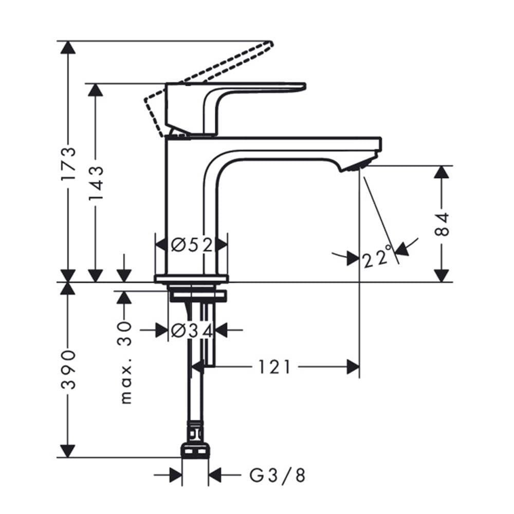 ก๊อกอ่างล้างหน้าเดี่ยว HANSGROHE HG72503000