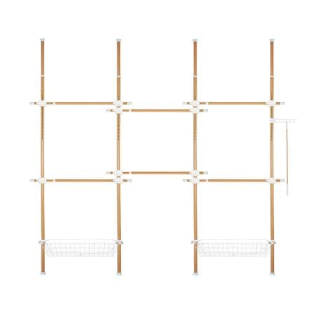 ราวแขวนผ้า 6 ราวแขวน 2 ตะกร้า TUGU R66M 240x40x300 ซม. ลายไม้_0