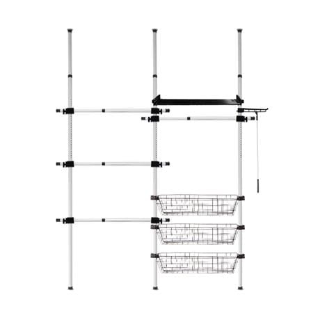 ราวแขวนผ้า TUGU R68W 160x42.5x300 ซม. สีขาวข้อต่อดำ_0