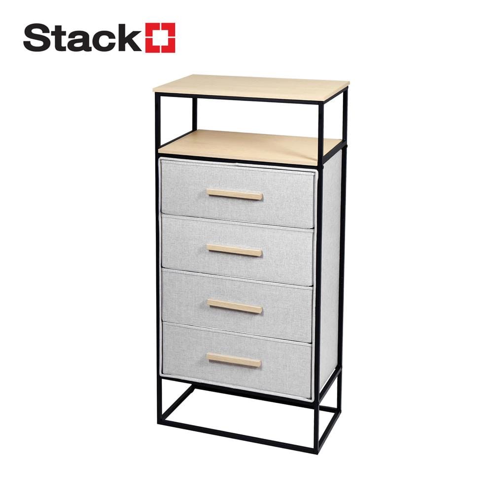 ชั้นลิ้นชักผ้า 4 ชั้น STACKO DIMI 60X34X118.4 ซม. สีเทา_1