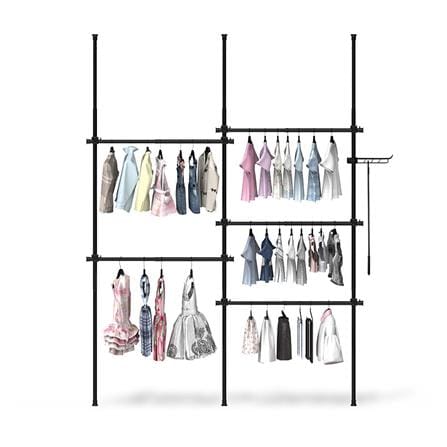 ราวแขวนผ้า TUGU R61B 220x50x300 ซม. สีดำ_2