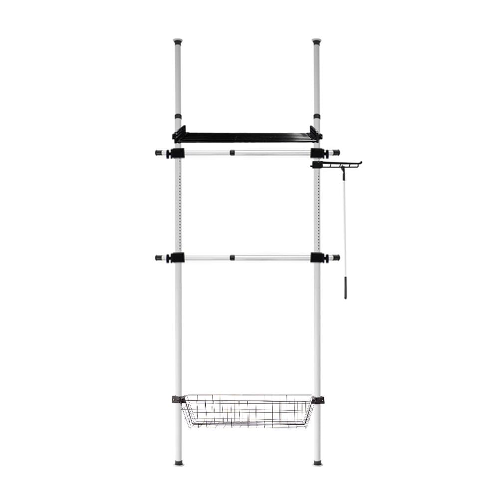 ราวแขวนผ้า TUGU R62W 85x42.5x300 ซม. สีขาวข้อต่อดำ_1
