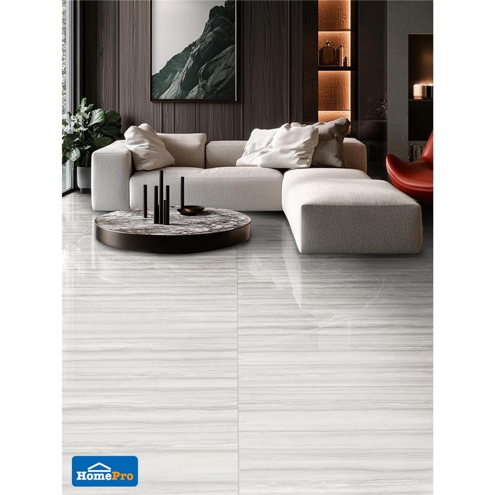 กระเบื้องพื้นพอร์ซเลน 60x120 ซม. TARA ไลแลค ครีม A 1.44 ตร.ม.