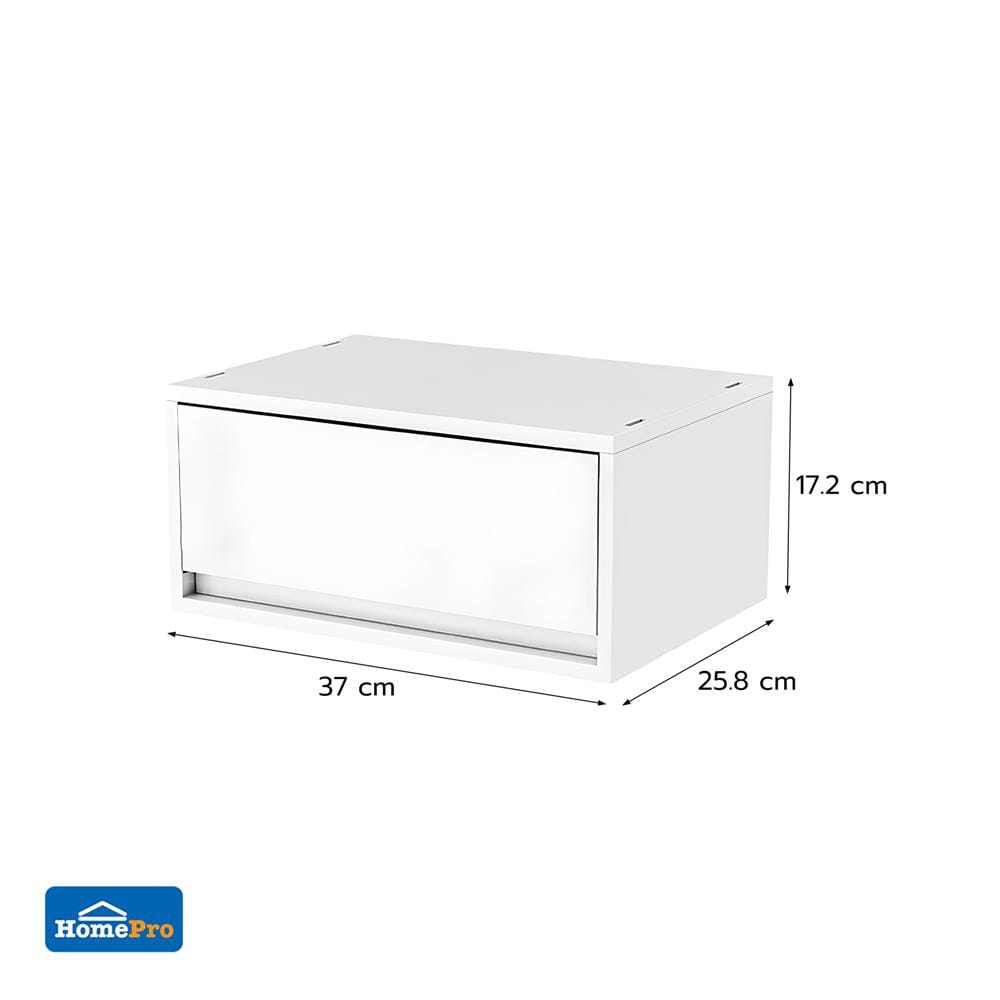 กล่องลิ้นชัก 1 ช่อง STACKO NEO 37X25.8X17.2 ซม. สีขาว