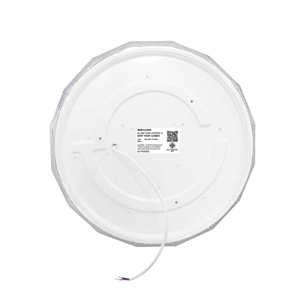 ไฟเพดาน LED RACER AI IU 18 นิ้ว 60 วัตต์ DAYLIGHT/COOL WHITE/WARM WHITE/RGB สีขาว