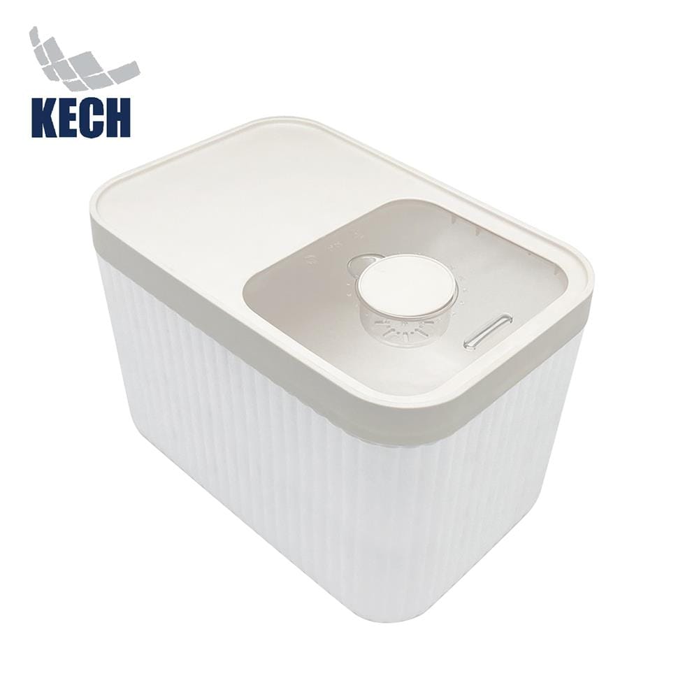 ถังข้าวสารฝาเลื่อน KECH SAVE SPACE 10 กก. สีขาว/ครีม_1