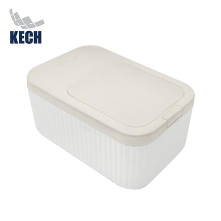 ถังข้าวสารฝากด KECH PUSH FLAT 5 กก. สีขาว/ครีม_0