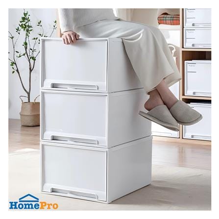 กล่องลิ้นชัก STACKO NETA SIZE L 45X44X29.7 ซม. สีขาว_3