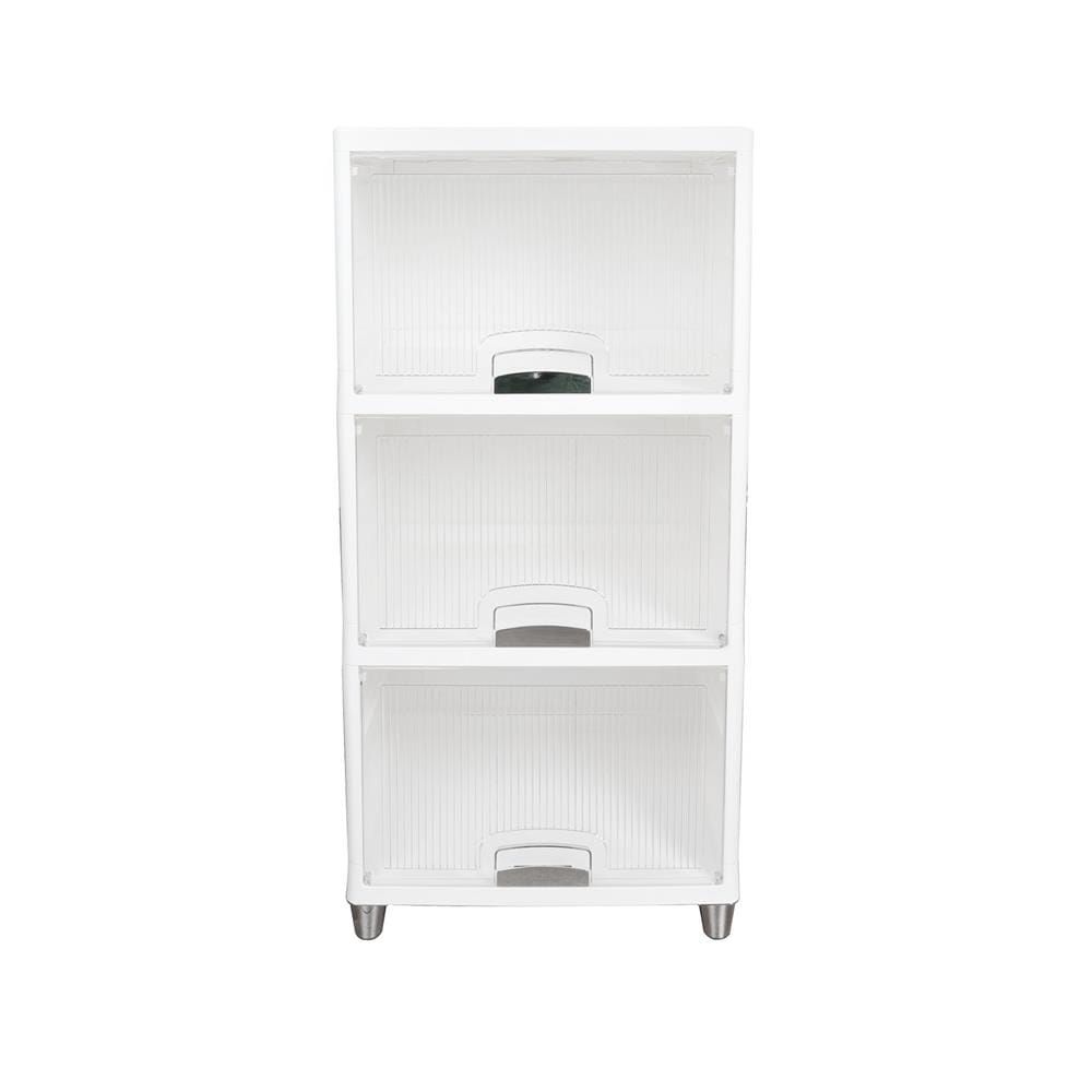 ตู้บานเปิดบน 3 ชั้น STACKO MOREZ 45X38X90 ซม. สีขาว