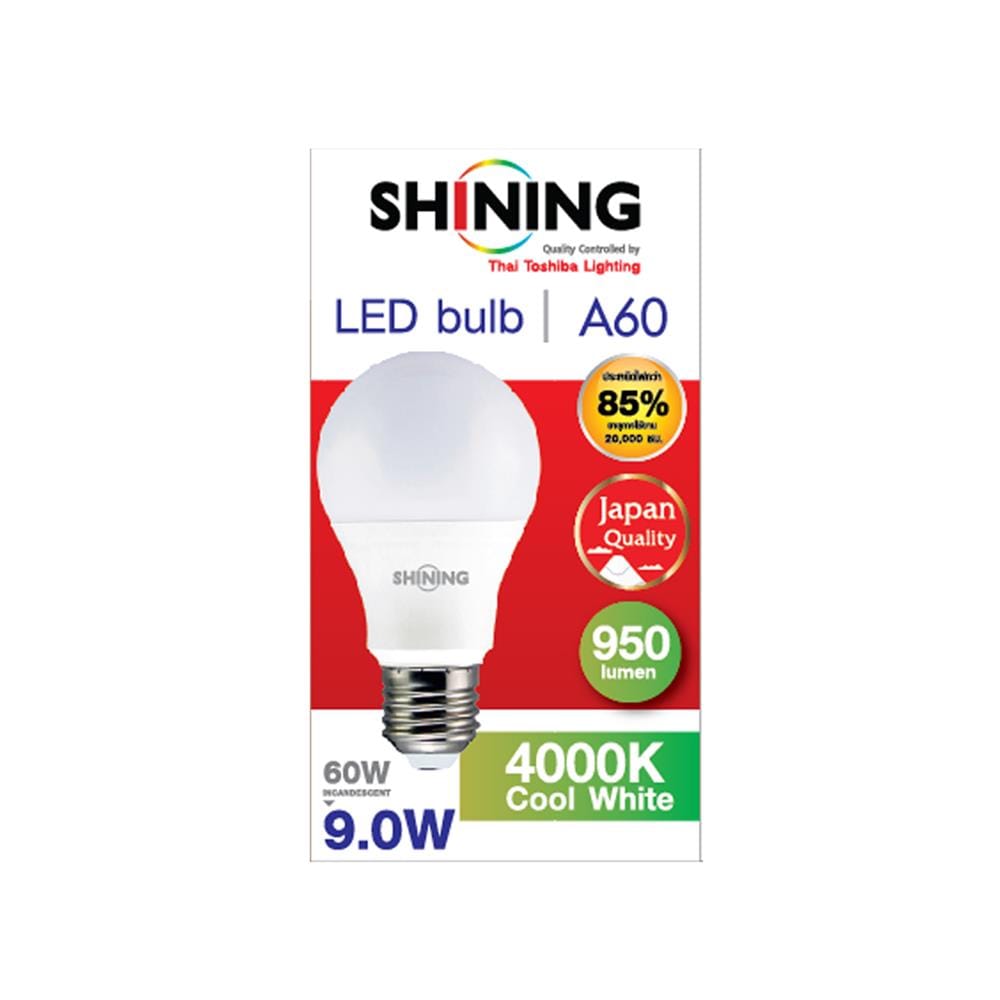 หลอด LED SHINING A60 9 วัตต์ COOL WHITE E27