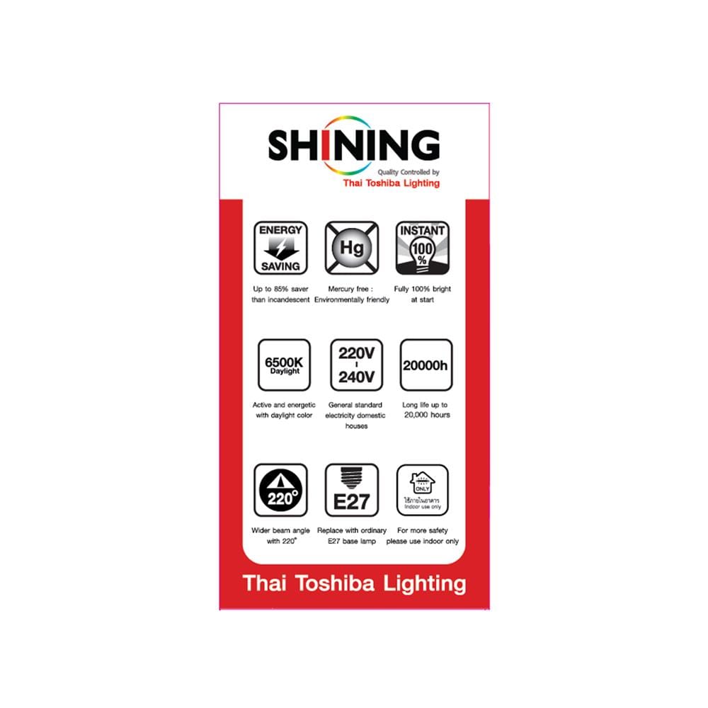 หลอด LED SHINING A95 22 วัตต์ DAYLIGHT E27