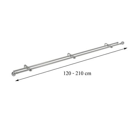 ราง 2 ชั้น ยืดหด HOME LIVING STYLE METAL 120-210 ซม. สีเงิน_4