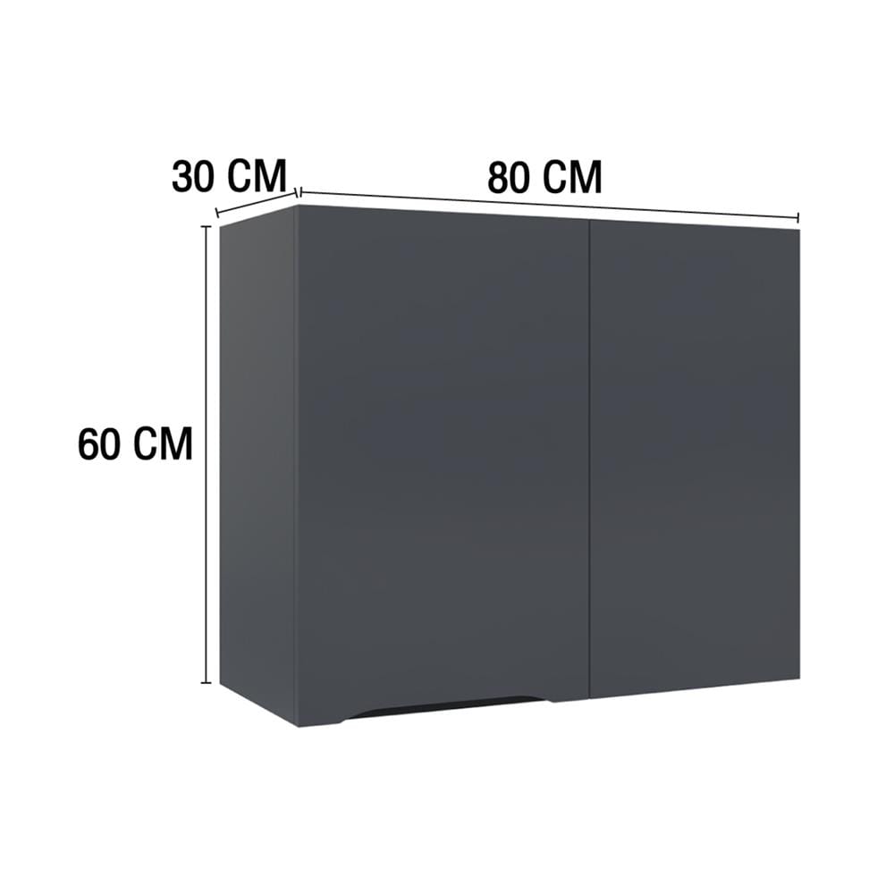 ตู้เข้ามุมขวา MJ ECO 80x60 ซม. สี GREY GRAPHITE