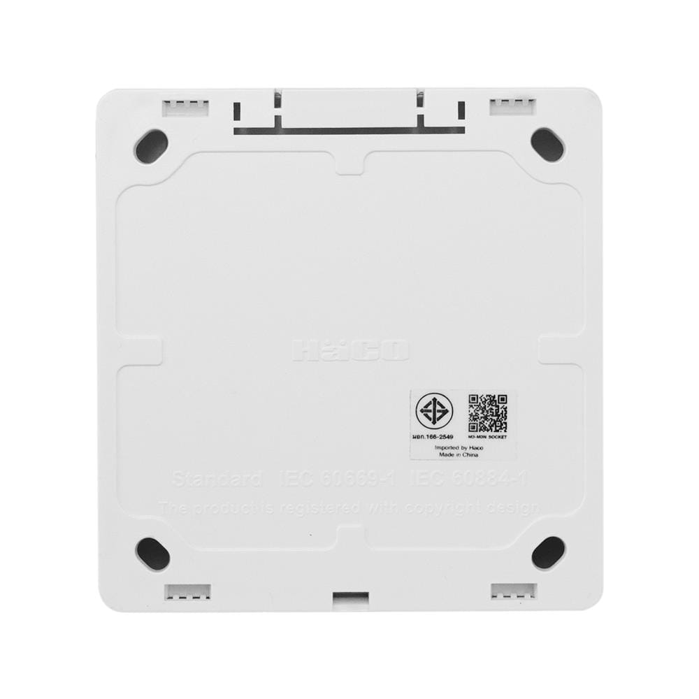 ชุดเต้ารับ 3 ขา 16 แอมป์ 250 โวลต์ พร้อม USB TYPE A/C แบบ PD/QC HACO M3N-E1USBAC สีขาว