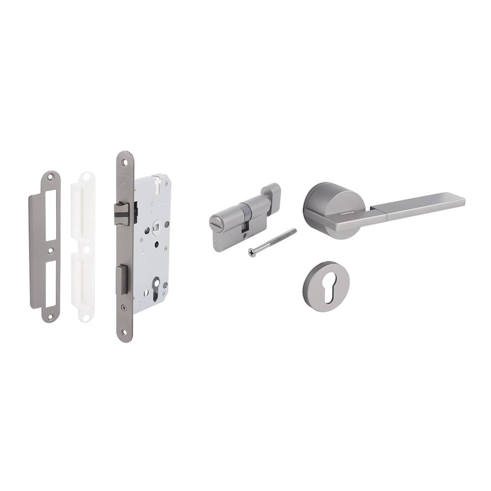 มือจับก้านโยกห้องทั่วไป MORTISE HAFELE 489.11.047 สีเทา/ดำ