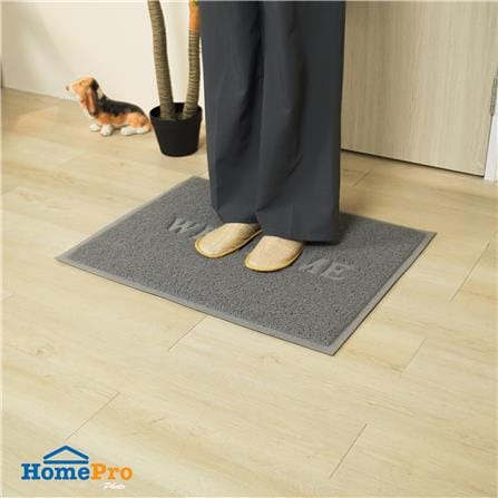 พรมเช็ดเท้าดักฝุ่น HOME LIVING STYLE S.WELCOME 60X80 ซม. สีเทา_4