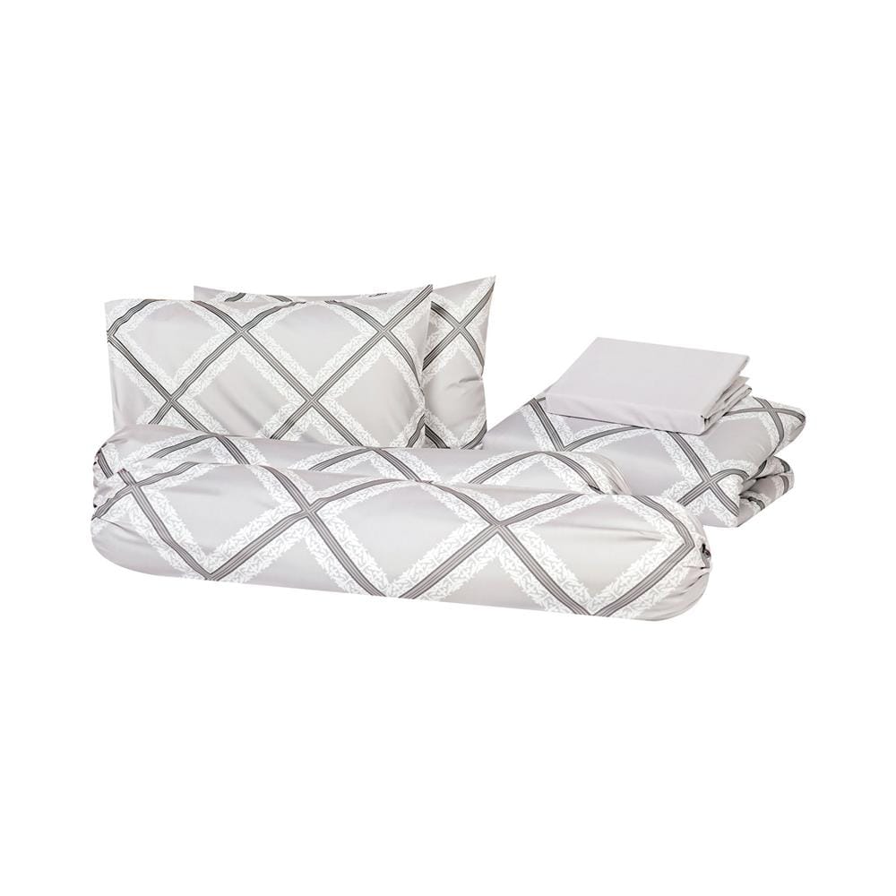 ชุดผ้าปูที่นอน 6 ฟุต (ชุด 6 ชิ้น) HOME LIVING STYLE CLASSIC DIAMOND สี BROWN