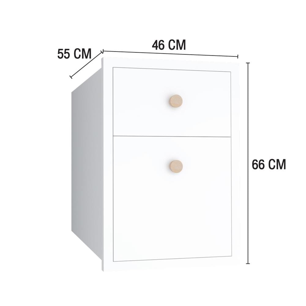 ตู้ลิ้นชัก MJ DOT 46x66 ซม. สี WHITE