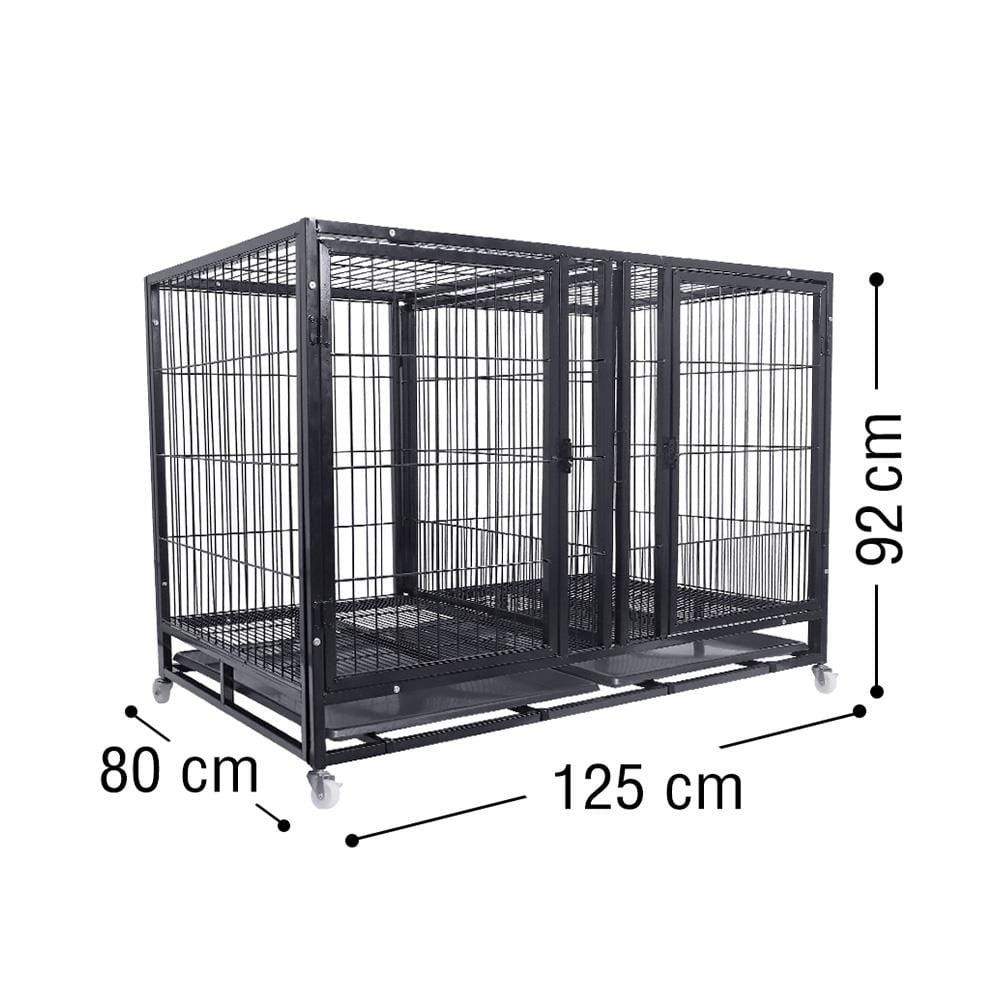 กรงสุนัขแยกห้อง PETUS 125X80X92 ซม. สีดำ