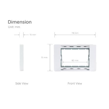 หน้ากาก 2 ช่อง SIMON 52S-F2-WH สีขาว_3